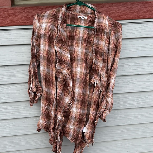 Maurices Sweaters - Maurices, Size Large, 3/4 Sleeve Plaid Cardigan